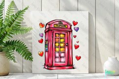 Valentine&#039;s Day British-style Telephone Booth Clipart Product Image 3
