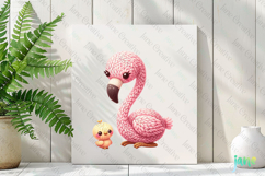 Knitted Flamingo for Mother&#039;s Day Clipart Product Image 3