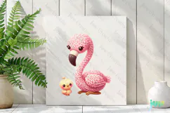 Knitted Flamingo for Mother's Day Clipart Product Image 3