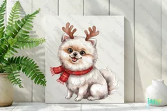 Little Christmas Pomeranian Dog Clipart Product Image 2