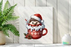 Christmas Mug Hedgehog Clipart Product Image 2