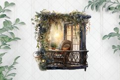 Winter Balcony At Night Sublimation Clipart Product Image 1