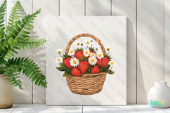 Strawberries Spring Rustic Farm Vintage Clipart Product Image 3