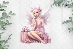 Pink Christmas Fairy Sublimation Clipart Product Image 1