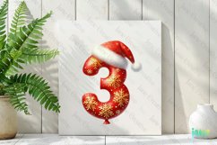 Santa Claus Balloon Alphabet Number 3 Clipart Product Image 2
