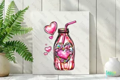 Valentine's Day Vintage Glass Soda Bottle Clipart Product Image 3