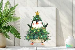Penguin Wrapped In Christmas Tree Clipart Product Image 2