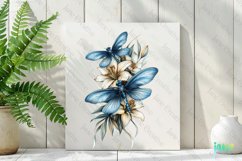 Dragonfly And Lily Flowers Tatoo Clipart Product Image 2
