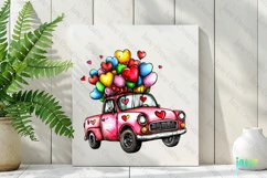 Valentine&#039;s Day Pink Car Clipart Product Image 3
