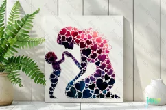 Mom And Baby Made Of Hearts Clipart Product Image 2