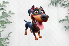 Whimsical Funny Doberman Dog Clipart Product Image 1
