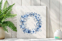 Chinoiserie Easter Wreath Clipart Product Image 3