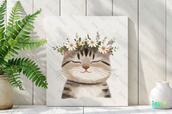 Cat Spring Rustic Farm Vintage Clipart Product Image 3