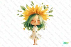 Whimsical Floral Child Clipart Product Image 1
