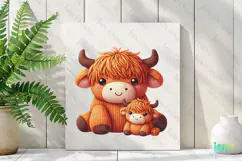 Knitted Highland Cow for Mother's Day Clipart Product Image 3