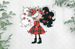 Christmas Girl Children's Book Clipart Product Image 1