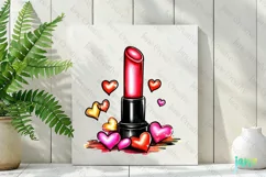 Valentine's Day Pink Lipstick Tube Clipart Product Image 3