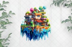 Watercolor Pixelated Sublimation Clipart Product Image 1