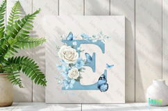 Watercolor Floral Butterflies Letter E Product Image 3