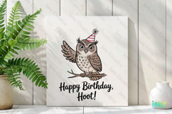 Minimalism Happy Birthday Owl Clipart Product Image 2