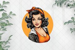 Vintage Pin Up Halloween Girl Clipart Product Image 1
