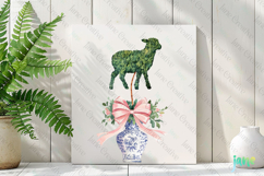 Easter Sheep Chinoiserie Clipart Product Image 2