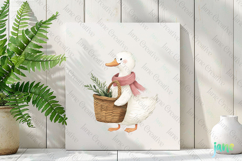 Duck Spring Rustic Farm Vintage Clipart Product Image 3
