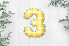 Yellow Gingham Alphabet Number 3 Product Image 1