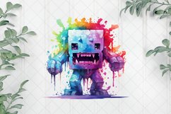 Watercolor Pixelated Sublimation Clipart Product Image 1