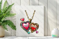 Valentine&#039;s Day Gold Necklace Best Friend Clipart Product Image 3