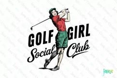 Golf Girl Social Club Retro Golf Clipart Product Image 1