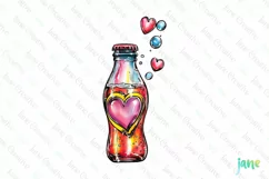 Valentine's Day Vintage Glass Soda Bottle Clipart Product Image 1