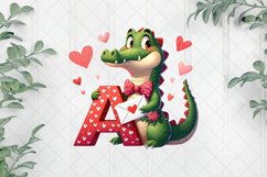 Valentine's Day Alligator Letter A Clipart Product Image 1