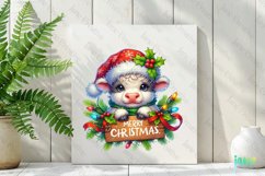 Cow Animals Holding Merry Christmas Sign Product Image 2