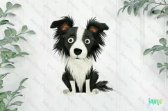 Funny Children's Border Collie Dog Book Clipart Product Image 2
