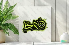 BRO Graffiti Street Art PNG Product Image 3