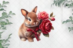 Rabbits And Camellias Bloom Clipart Product Image 1