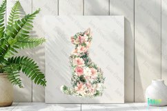 Spring Floral Cat Clipart Product Image 3