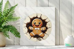 Gingerbread man 3D Broken Wall Christmas Sublimation Product Image 2
