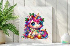 Christmas Unicorn Clipart Sublimation Product Image 2