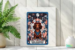 4th Of July Dachshund Dog Card Clipart Product Image 2