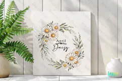 April - Watercolor Daisy Birth Month Flower Clipart Product Image 3
