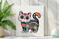 Persian Day of The Dead Cat Sublimation Clipart Product Image 2