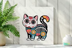 Persian Day of The Dead Cat Sublimation Clipart Product Image 2