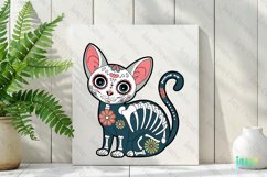 Sphynx Day of The Dead Cat Sublimation Clipart Product Image 2