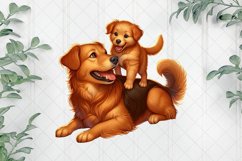 Baby On Mothers Back Dog Clipart Product Image 1