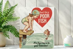 Don't Be A Poor Fish Vintage Valentine PNG Product Image 2