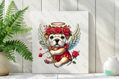 English Bulldog Dogs Cupid Valentine’s Day Sublimation Product Image 2