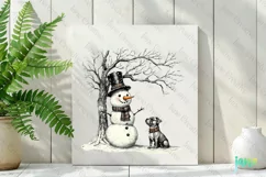 Christmas Snowman with French Bulldog Sublimation Product Image 3