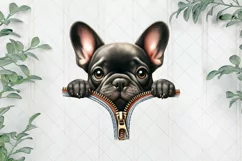 Cute Zipper French Bulldog Clipart Product Image 1